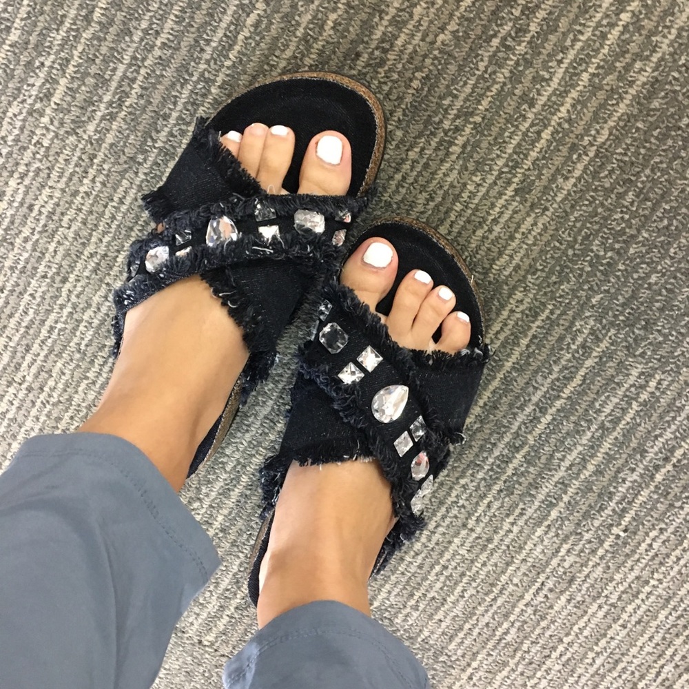 Black denim gem sandal - Picture 7 of 7
